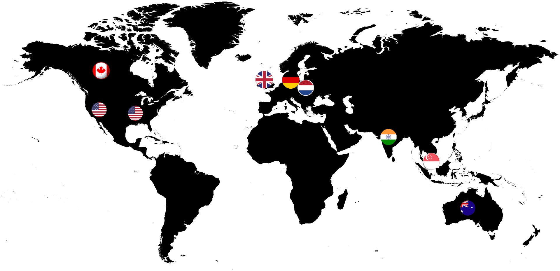 World map with VPN locations